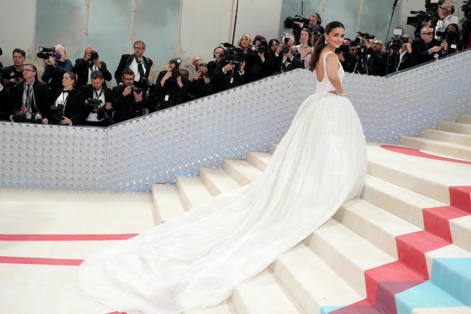 Alia Bhatt attends the 2023 Met Gala Celebrating "Karl Lagerfeld: A Line Of Beauty" at Metropolitan Museum of Art