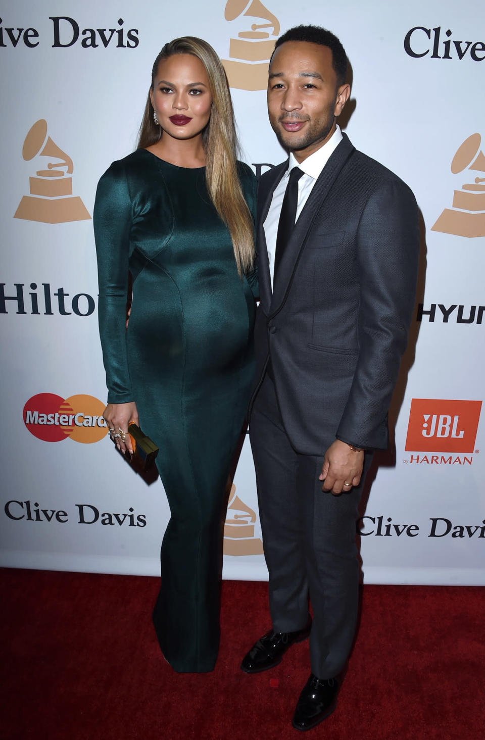 Chrissy Teigen and John Legend at Clive Davis’s Pre-Grammy party. 