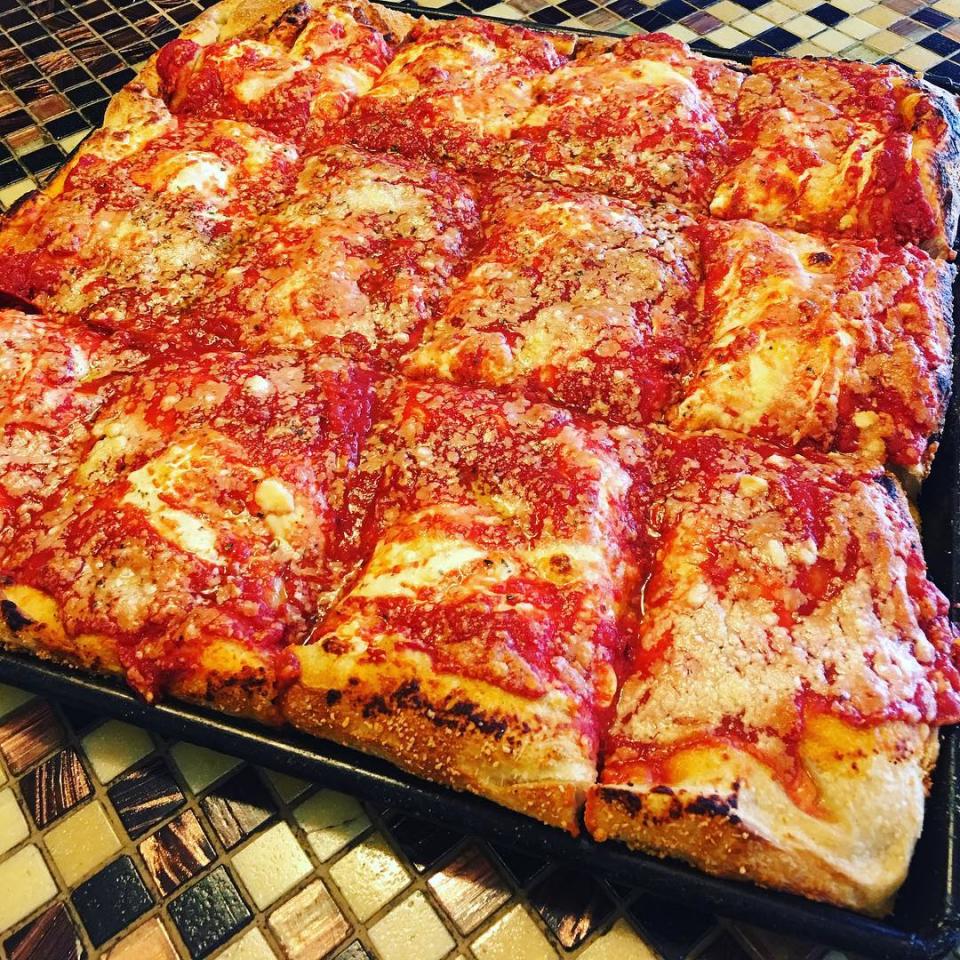 Brooklyn Square Pizza puts the cheese on the bottom.