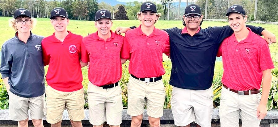 These six hard-working young men competed for Honesdale at the 2023 pre-district golf qualifier, which was held at Elkview Country Club. Pictured are (from left): Reed Howell, Lucas Stephens, Bryce Dressler, Peter Modrovsky, Jackson McHugh, Nate Greene.