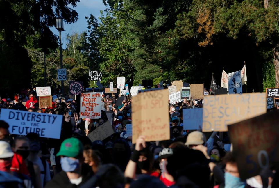 Seattle has been the site of prolonged unrest following the May 25 police killing of George Floyd in Minneapolis (REUTERS)