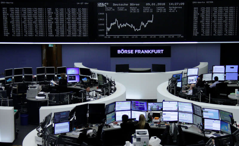 The German share price index, DAX board, is seen at the stock exchange in Frankfurt, Germany, January 9, 2018. REUTERS/Staff/Remote