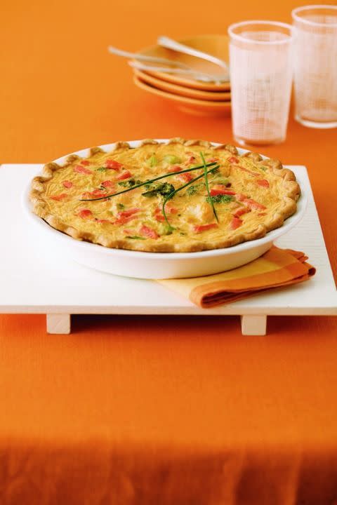 <p>Just a few ingredients — ready-to-bake pie crust, veggies, cheese sauce, and Egg Beaters — are all you need to create this hearty vegetarian quiche that's baked until a perfect golden brown.</p><p><em><a href="https://www.womansday.com/food-recipes/food-drinks/recipes/a10218/cheddar-vegetable-quiche-121793/" rel="nofollow noopener" target="_blank" data-ylk="slk:Get the Cheddar Vegetable Quiche recipe.;elm:context_link;itc:0;sec:content-canvas" class="link ">Get the Cheddar Vegetable Quiche recipe.</a></em></p><p><strong>What You'll Need</strong>: <a href="https://www.amazon.com/Fox-Run-44513-Preferred-Non-Stick/dp/B000QIZ1I2/r" rel="nofollow noopener" target="_blank" data-ylk="slk:Quiche baking dish;elm:context_link;itc:0;sec:content-canvas" class="link ">Quiche baking dish</a> ($17, Amazon)</p>
