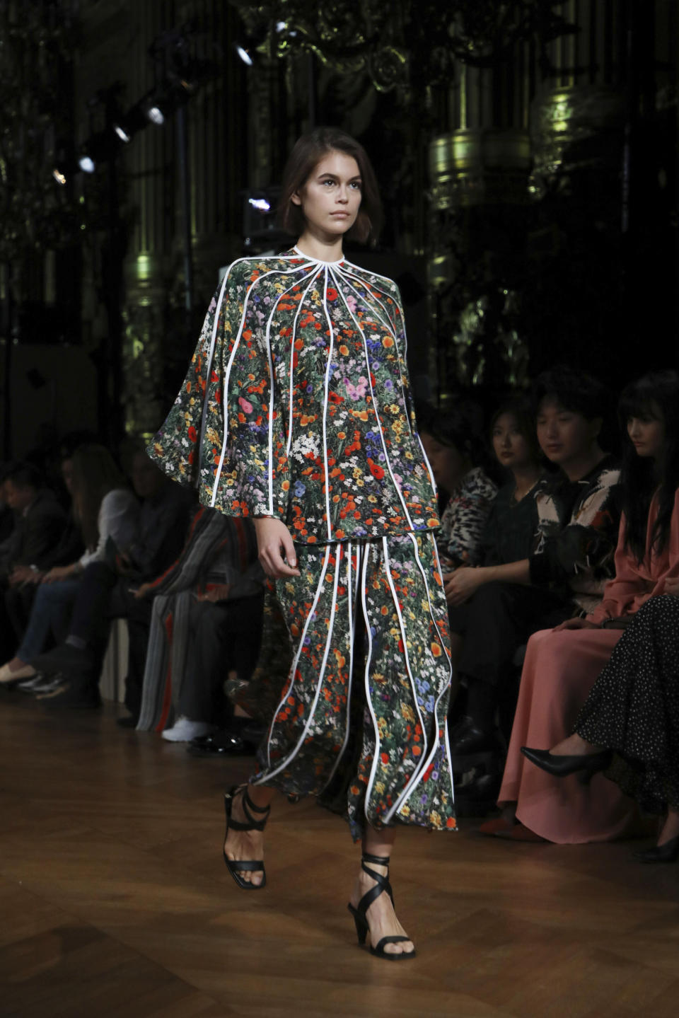 Model Kaia Gerber wears a creation as part of the Stella McCartney Ready To Wear Spring-Summer 2020 collection, unveiled during the fashion week, in Paris, Monday, Sept. 30, 2019. (Photo by Vianney Le Caer/Invision/AP)