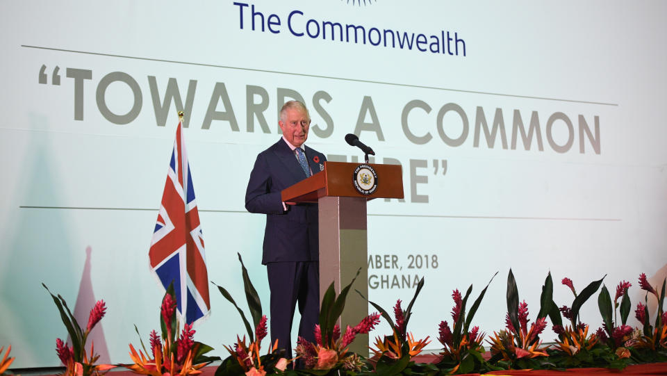 The Prince of Wales delivers a speech in Ghana (Getty)