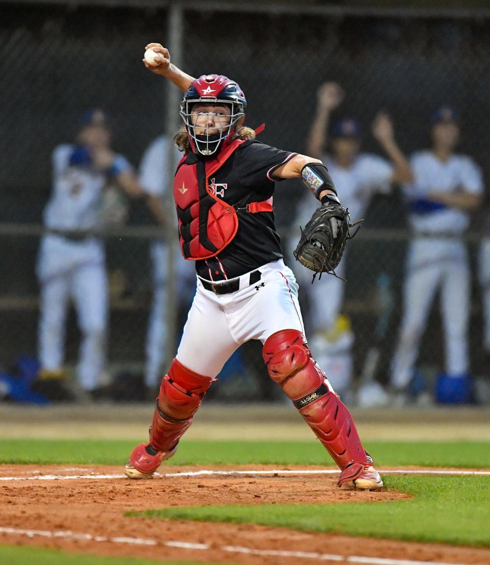 John Carroll Catholic hosts South Fork in a high school baseball game, Thursday, Feb. 29, 2024, in Fort Pierce.