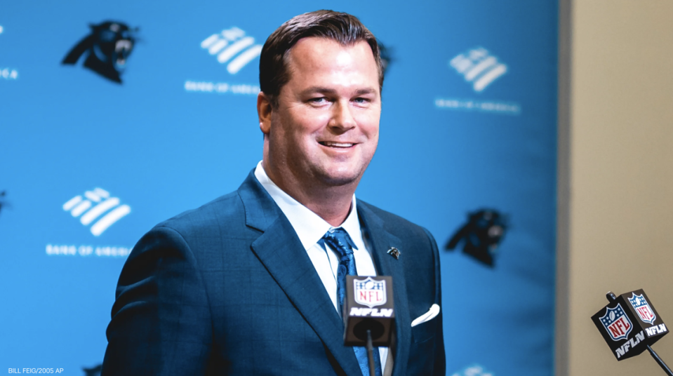 New Carolina Panthers general manager Scott Fitterer was hired in January 2021 to work with head coach Matt Rhule constructing the team’s roster. He met with the media for the first time on Friday, Jan. 22, 2021.