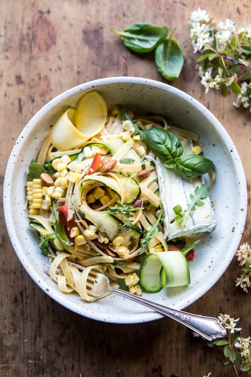 <strong>Get the <a href="https://www.halfbakedharvest.com/farmers-market-goat-cheese-pasta-primavera/?highlight=pasta" target="_blank">Farmers Market Goat Cheese Pasta Primavera</a> recipe from Half Baked Harvest</strong>