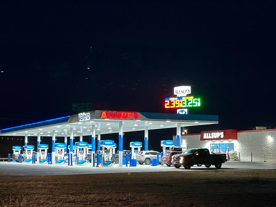 Gas pumps carry lower cost gas at the Allsup's outside Canyon.