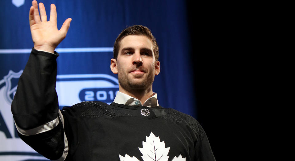 John Tavares definitely did not receive a warm welcome in San Jose. (Photo by Bruce Bennett/Getty Images)