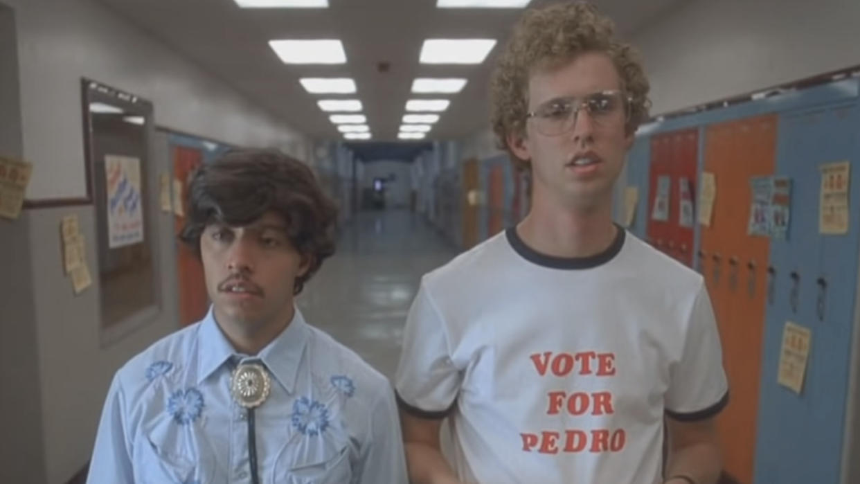  Efren Ramirez and Jon Heder in Napoleon Dynamite. 