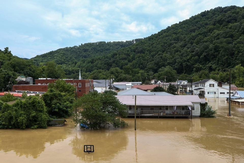 Garrett, Ky. In Floyd County was under water after torrential rain Thursday morning.  July 28, 2022