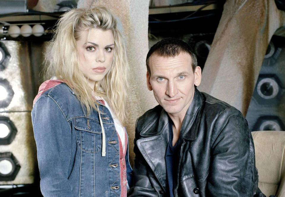 Christopher Eccleston, and his Doctor Who sidekick Billie Piper (Credit: BBC)