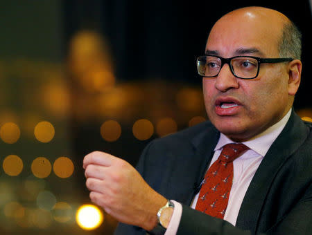 Suma Chakrabarti President of the European Bank for Reconstruction and Development (EBRD), gestures during an interview with Reuters in Budapest, Hungary, November 9, 2016. REUTERS/Laszlo Balogh