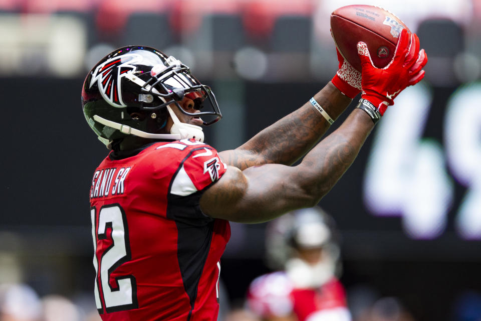 Mohamed Sanu is reportedly headed to the New England Patriots. (Photo by Carmen Mandato/Getty Images)