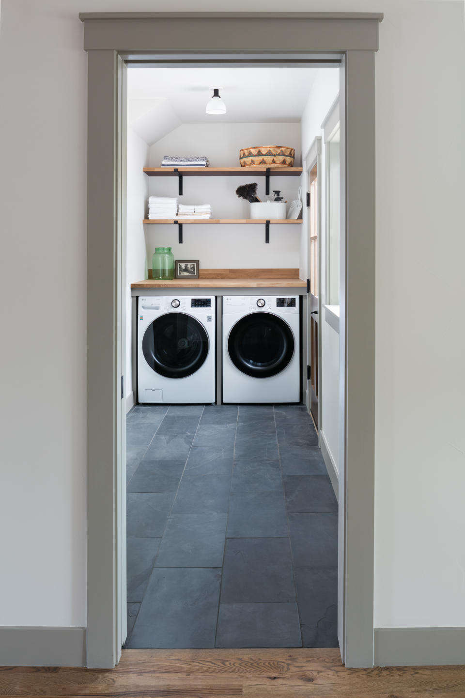 A tidy laundry room