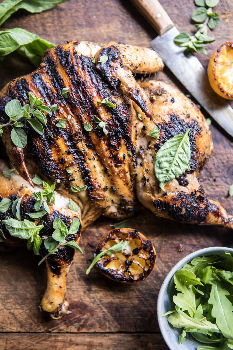 <strong>Get the <a href="https://www.halfbakedharvest.com/lemon-and-oregano-grilled-chicken/" target="_blank">Lemon And Oregano Grilled Chicken recipe</a> from Half Baked Harvest</strong>