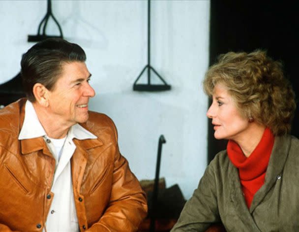 PHOTO: Barbara Walters interviews former President Ronald Reagan for ABC News' '20/20' at his Santa Barbara Ranch in 1981. (ABC Photo Archives)