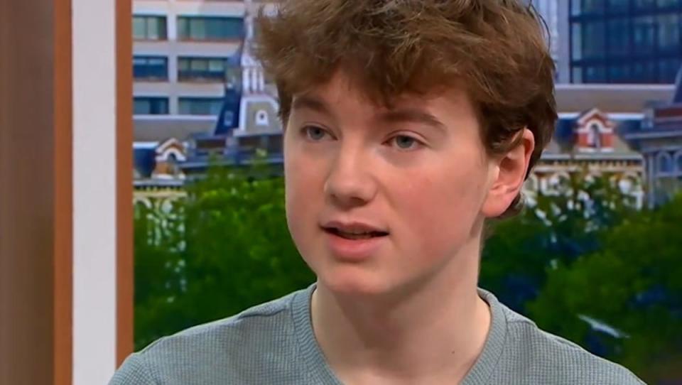 Alex Batty has said he does not want his fugitive mother to be caught (Good Morning Britain/ITV)