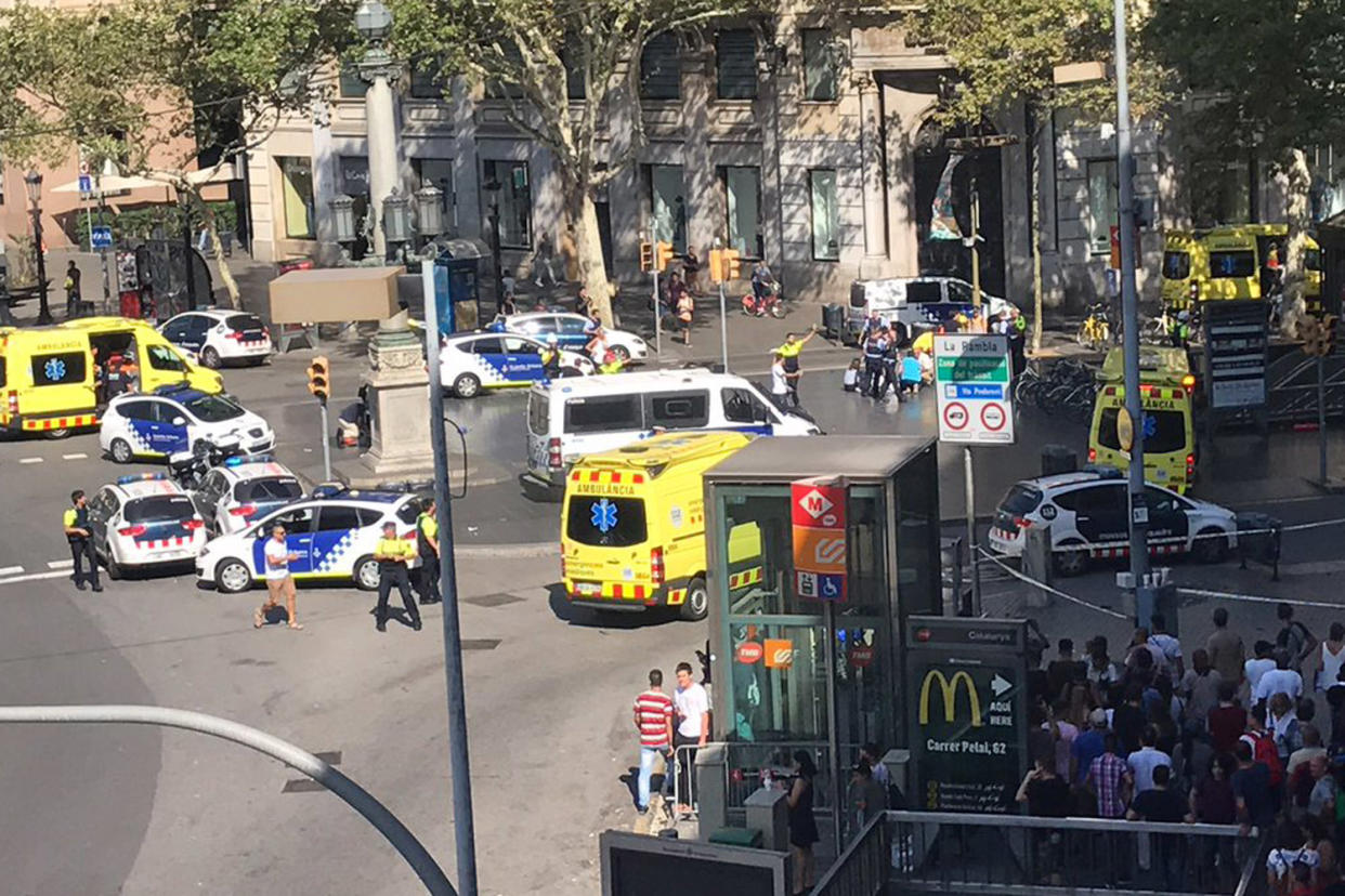 Terror in Spain: The scene of the attack in Barcelona: @martassole