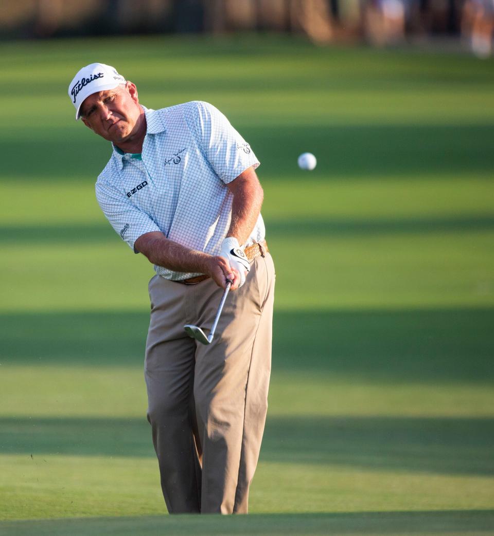 Scott Parel hits the ball during the Chubb Classic's final round on Sunday, Feb. 20, 2022 at the TiburÃ³n Golf Club in Naples, Fla.

Ndn 20220220 Chubb Classic Final Round 0794