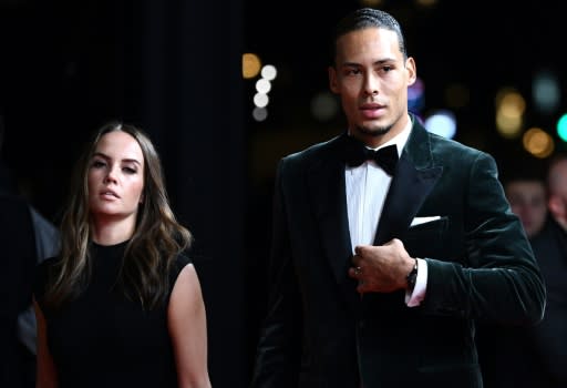 Virgil van Dijk who as accompanied by his wife Rike Nooitgedagt at the Ballon d'Or ceremony in Paris on Monday, finished second to Lionel Messi