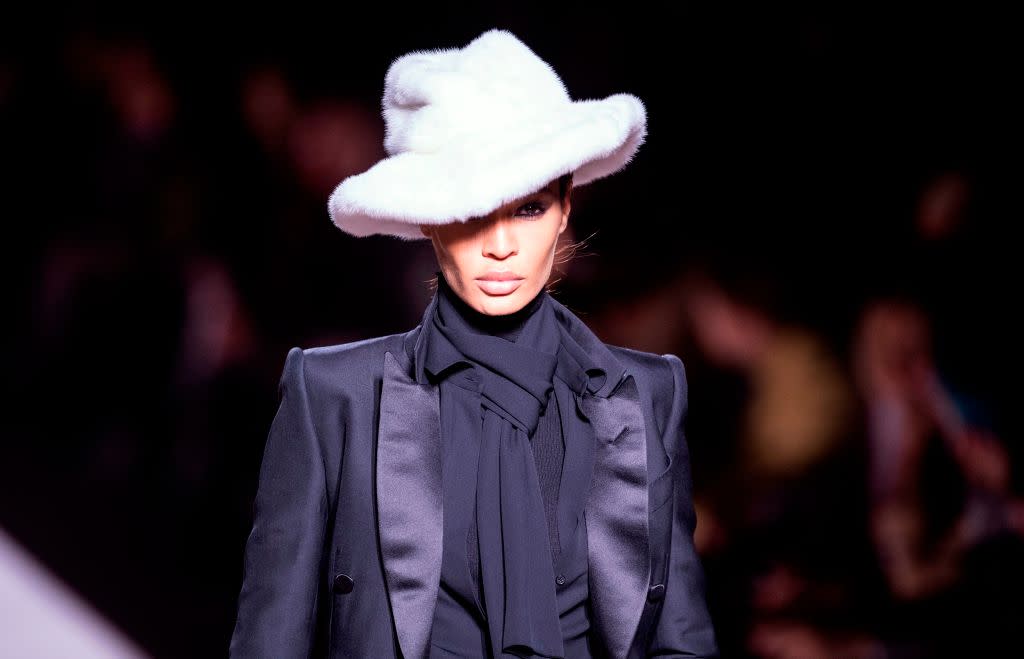 Joan Smalls walks the runway during the Tom Ford Fall/Winter 2019 New York Fashion Week show on Feb. 6. (Photo: Johannes Eisele/AFP/Getty Images)