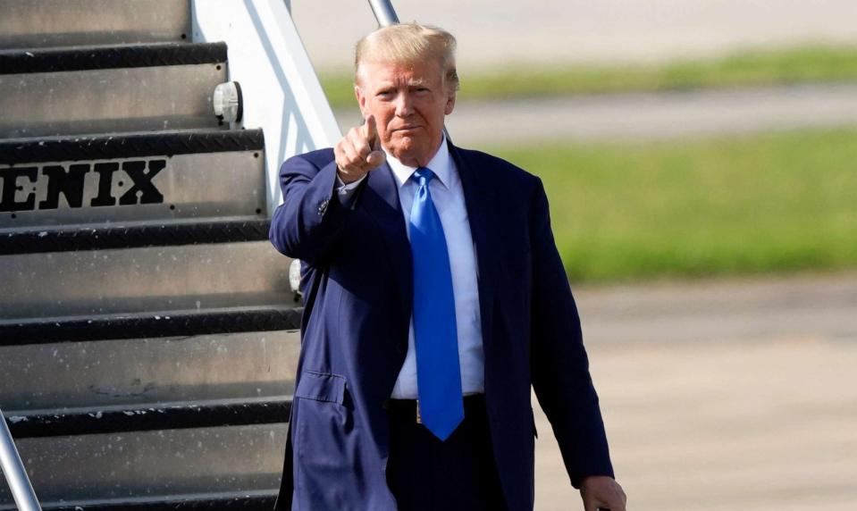 PHOTO: Former President Donald Trump arrives at New Orleans International Airport in New Orleans, July 25, 2023. (Gerald Herbert/AP)