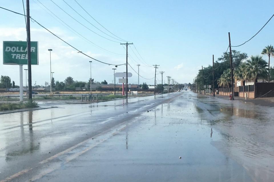 A late afternoon downpour on July 24, 2022 left North Florida Avenue in Alamogordo flooded for hours after the rain ended.