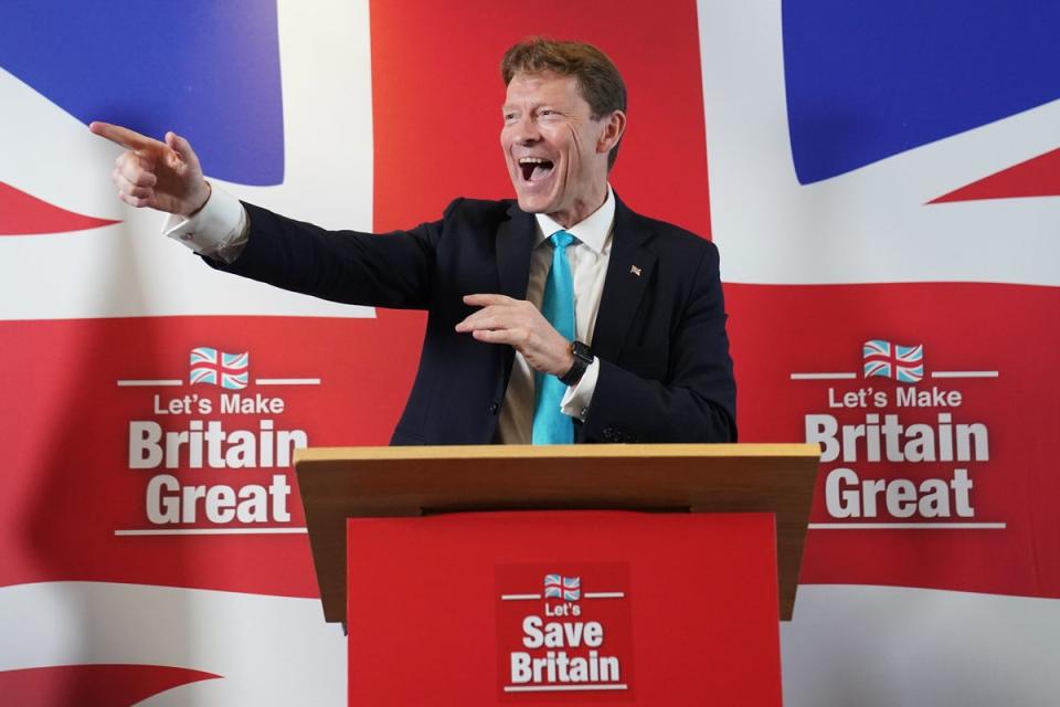 Richard Tice, the leader of Reform UK, has said his party will stand a candidate in every Conservative battleground (PA)