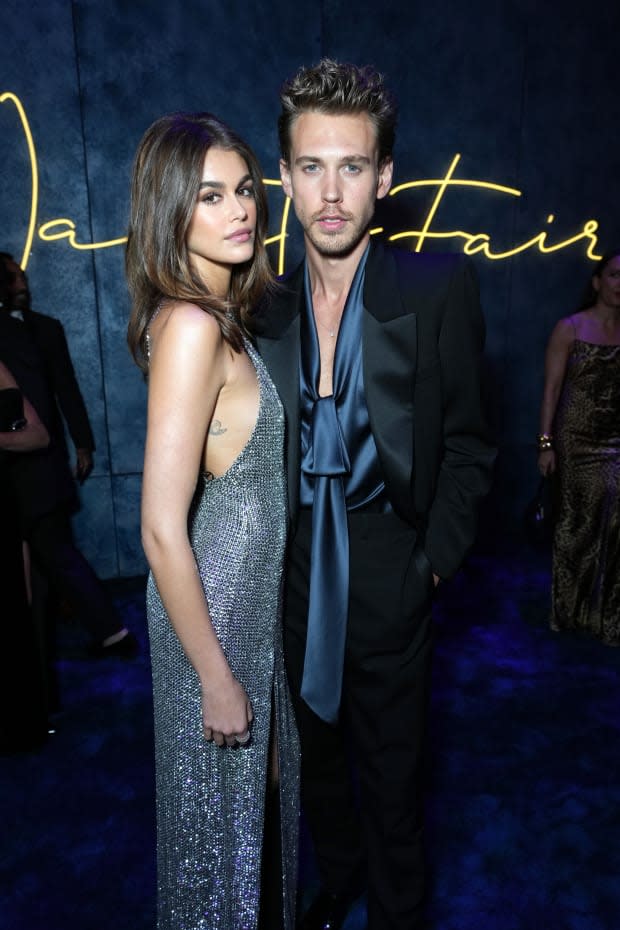 <p>Kaia Gerber and Austin Butler</p><p><a href="https://www.gettyimages.com/detail/1473133370" rel="nofollow noopener" target="_blank" data-ylk="slk:Kevin Mazur/VF23/Getty Images;elm:context_link;itc:0;sec:content-canvas" class="link ">Kevin Mazur/VF23/Getty Images</a></p>