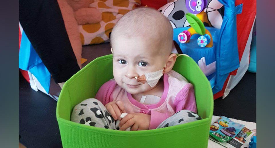 Eleanor Oakley, 2, September 27 after finishing radiotherapy for neuroblastoma cancer