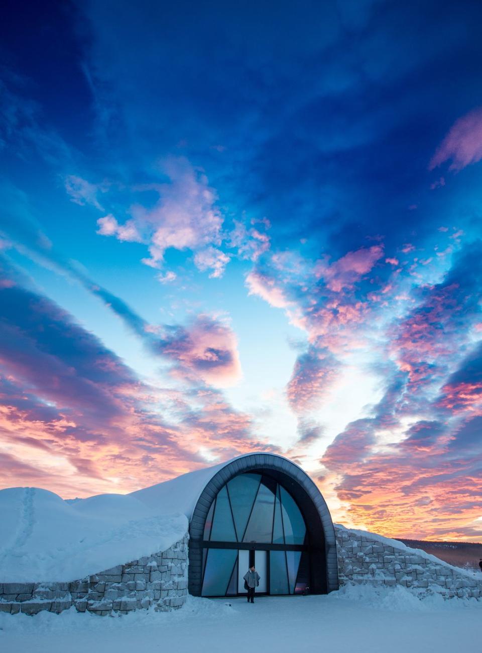 6) Catch a glimpse of the Lights from Sweden's ice hotel