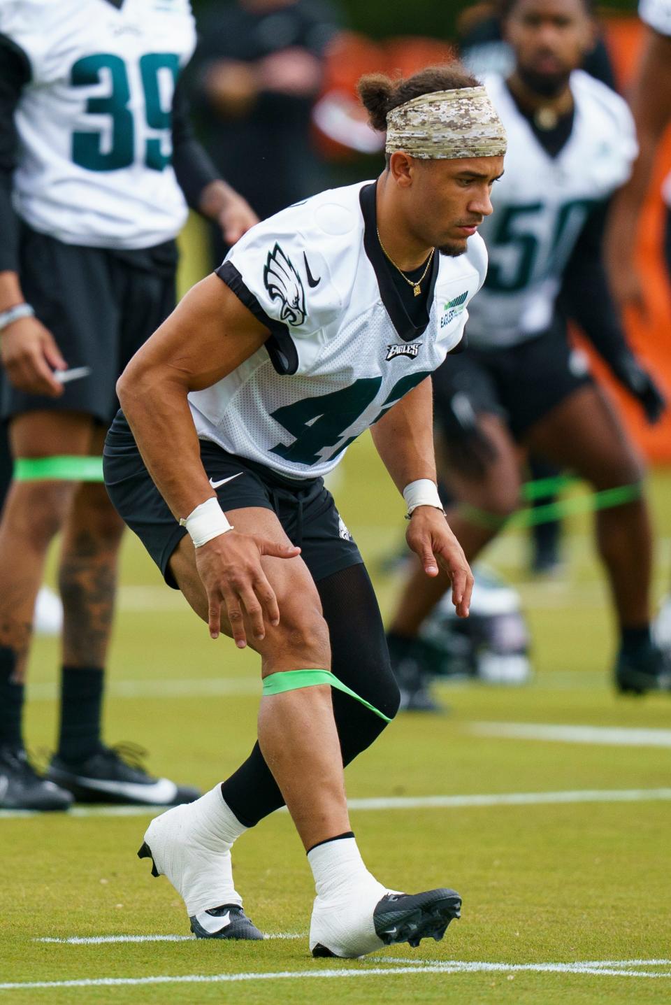 Philadelphia Eagles' Sydney Brown in action during the NFL's rookie football minicamp, Friday, May 5, 2023, in Philadelphia.