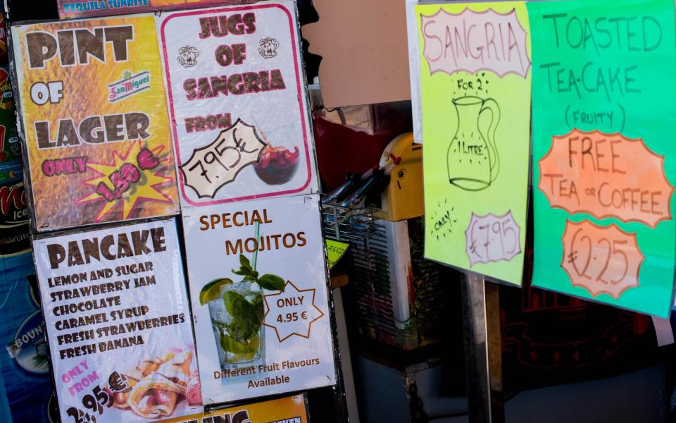 magaluf beach english menu - Getty Images