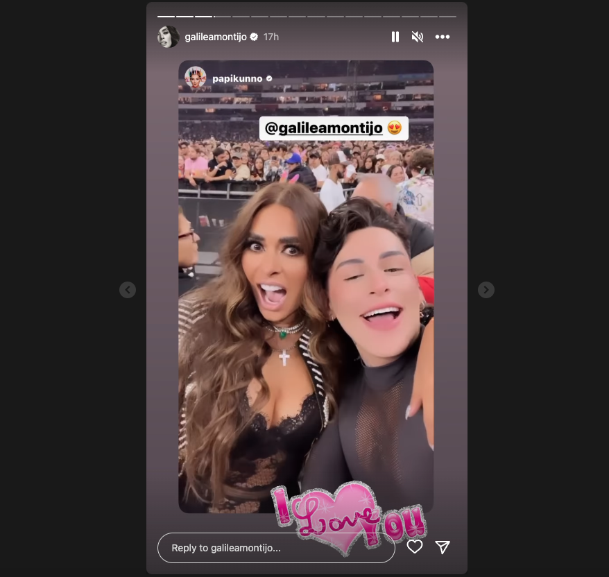 Galilea Montijo la pasó en grande en el concierto de Bad Bunny y luego en el after party. (Captura de Instagram)