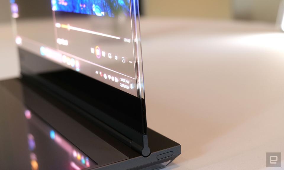 <p>In-person photos of Lenovo's new concept device -- Project Crystal -- which the company claims is the world's first laptop with a transparent micro LED display.</p>
