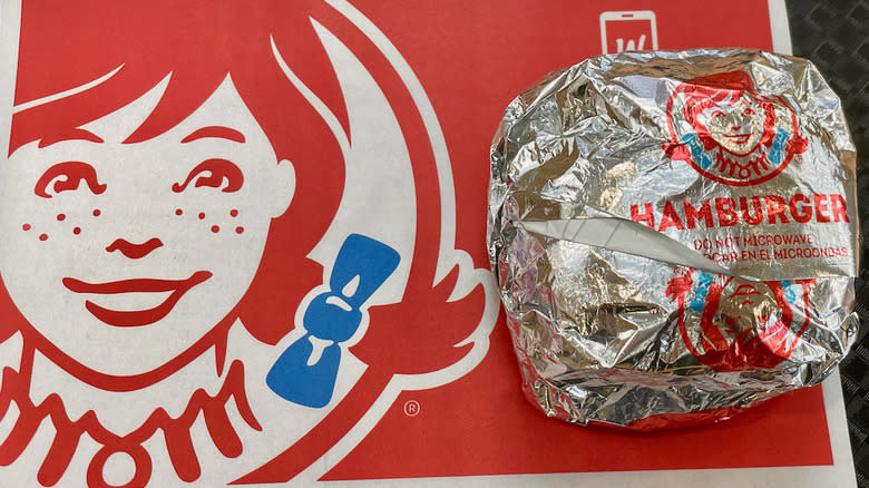 Wrapped Wendy's burger