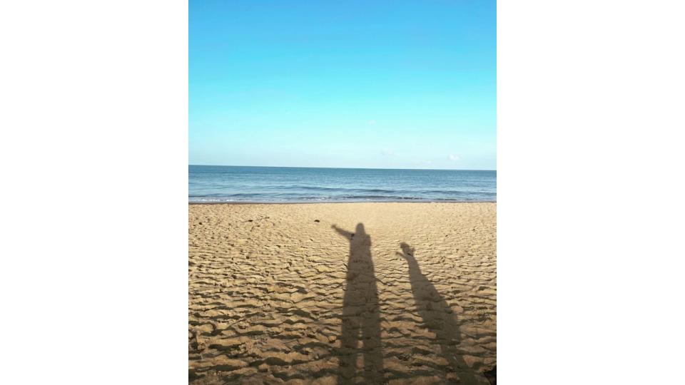 steph mcgovern shadow on beach 