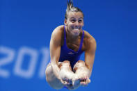 Italy's Tania Cagnotto performs a dive during the women's 3m springboard preliminary round at the London 2012 Olympic Games at the Aquatics Centre August 3, 2012. OLY-DIVE-DVW3SP/(DVW001901) REUTERS/Jorge Silva (BRITAIN - Tags: OLYMPICS SPORT DIVING) 