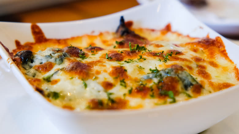 browned baked artichoke dip