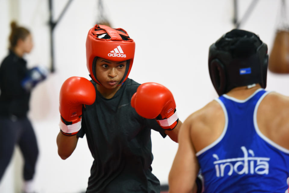 “I’ve gone through a lot of hardships for this sport. I’ve suffered. I’ve even lied to my parents. But I know I can’t stay away from boxing. This sport is my life,” says Ramla. (Photo by Amal KS/Hindustan Times via Getty Images)