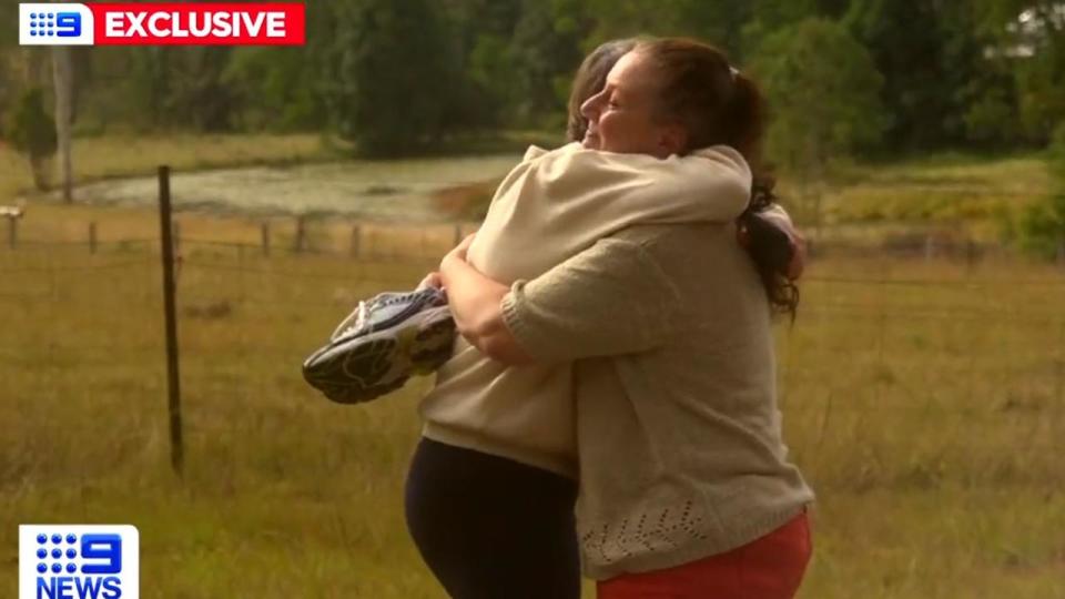 Kathleen Folbigg has since been reunited with friends and supporters. Picture: Nine News