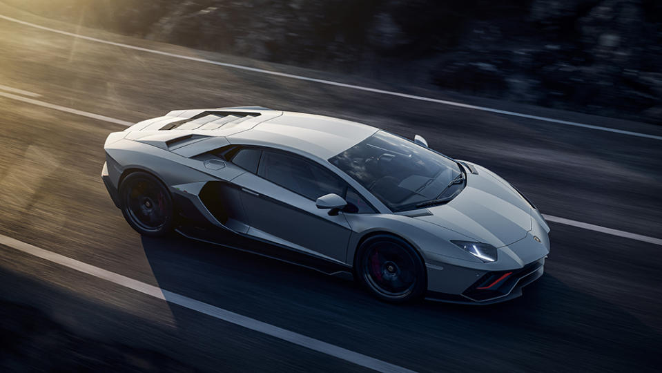 The Lamborghini Aventador on the road. - Credit: Courtesy of Lamborghini