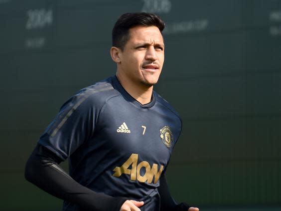 Alexis Sanchez training at Manchester United (Getty Images)