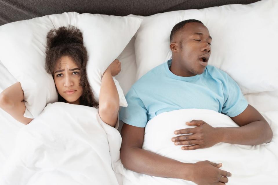 Sleep apnea causes breathing to stop and start repeatedly during sleep. Getty Images/iStockphoto