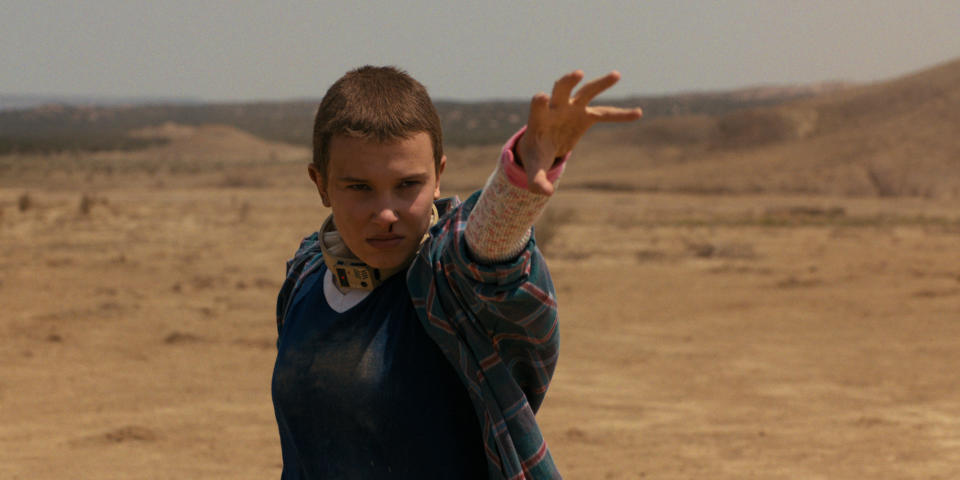 Eleven unleashes her powers in the desert - Credit: Courtesy of Netflix