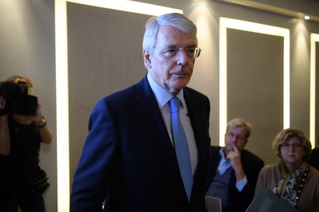 Sir John Major Delivers A Speech On Europe and Britain