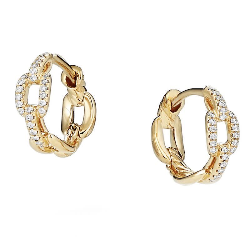 Stax Chain Link Huggie Hoop Earrings