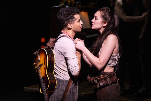 <p>Matthew Murphy</p> Jordan Fisher and Lola Tung in Broadway's Hadestown